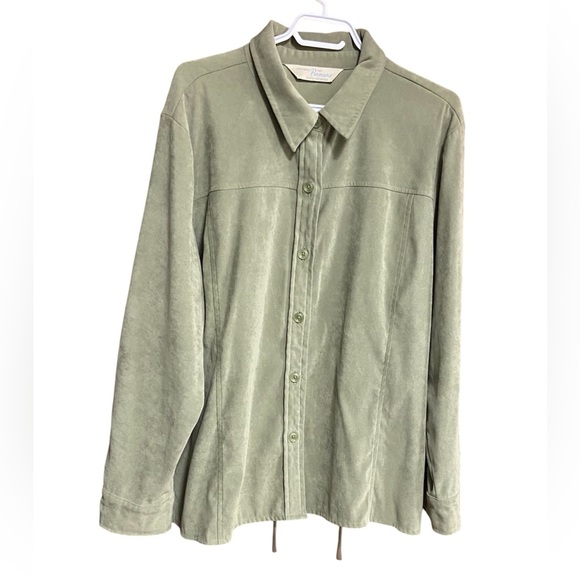 🌟Women Green Button-Down Shacket Style - Picture 1 of 8
